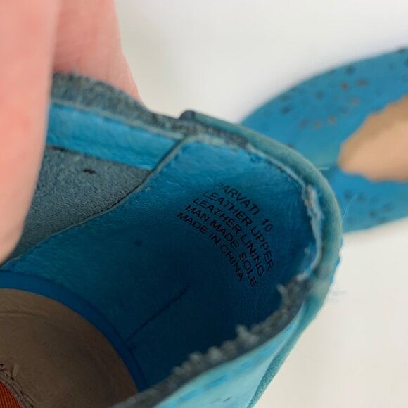 Miz Mooz Parvati Scalloped Laser Cut Ballet Flats Blue Size 10 - Picture 8 of 9